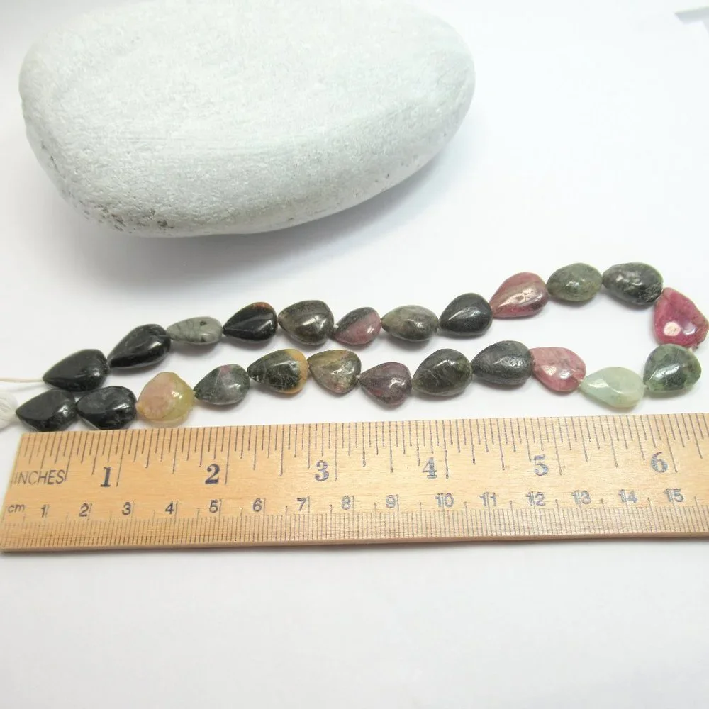 Tourmaline teardrop bead strand